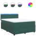 Cama box spring con colchón terciopelo verde oscuro 140x200 cm