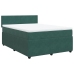 Cama box spring con colchón terciopelo verde oscuro 140x200 cm