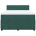 Cama box spring con colchón terciopelo verde oscuro 140x200 cm