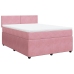 Cama box spring con colchón terciopelo rosa 140x200 cm