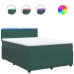 Cama box spring con colchón terciopelo verde oscuro 140x200 cm