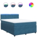 Cama box spring con colchón terciopelo azul 140x200 cm