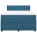 Cama box spring con colchón terciopelo azul 140x200 cm