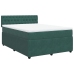 Cama box spring con colchón terciopelo verde oscuro 140x200 cm