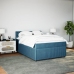 Cama box spring con colchón terciopelo azul 140x200 cm