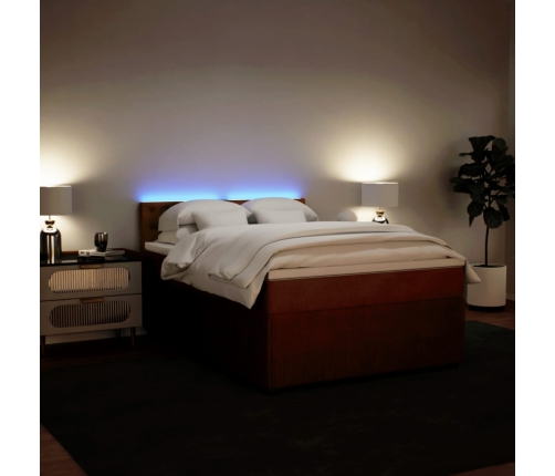 Cama box spring con colchón terciopelo rosa 140x200 cm