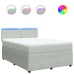 Cama box spring con colchón terciopelo gris claro 160x200 cm