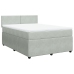 Cama box spring con colchón terciopelo gris claro 160x200 cm