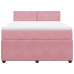 Cama box spring con colchón terciopelo rosa 160x200 cm