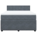 Cama box spring con colchón terciopelo gris oscuro 160x200 cm