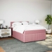 Cama box spring con colchón terciopelo rosa 160x200 cm