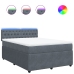 Cama box spring con colchón terciopelo gris oscuro 160x200 cm