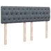 Cama box spring con colchón terciopelo gris oscuro 160x200 cm