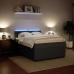 Cama box spring con colchón terciopelo gris oscuro 160x200 cm