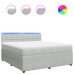 Cama box spring con colchón terciopelo gris claro 180x200 cm