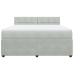 Cama box spring con colchón terciopelo gris claro 180x200 cm