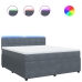 Cama box spring con colchón terciopelo gris oscuro 180x200 cm