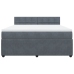 Cama box spring con colchón terciopelo gris oscuro 180x200 cm