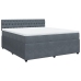 Cama box spring con colchón terciopelo gris oscuro 180x200 cm