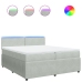 Cama box spring con colchón terciopelo gris claro 200x200 cm