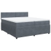 Cama box spring con colchón terciopelo gris oscuro 200x200 cm