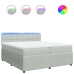 Cama box spring con colchón terciopelo gris claro 200x200 cm