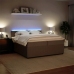 Cama box spring con colchón terciopelo gris claro 200x200 cm