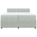 Cama box spring con colchón terciopelo gris claro 200x200 cm