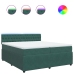 Cama box spring con colchón terciopelo verde oscuro 200x200 cm