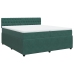 Cama box spring con colchón terciopelo verde oscuro 200x200 cm