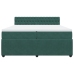 Cama box spring con colchón terciopelo verde oscuro 200x200 cm