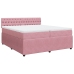 Cama box spring con colchón terciopelo rosa 200x200 cm