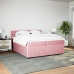 Cama box spring con colchón terciopelo rosa 200x200 cm