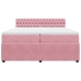 Cama box spring con colchón terciopelo rosa 200x200 cm