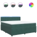 Cama box spring con colchón terciopelo verde oscuro 200x200 cm