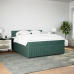 Cama box spring con colchón terciopelo verde oscuro 200x200 cm