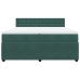 Cama box spring con colchón terciopelo verde oscuro 200x200 cm