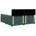 Cama box spring con colchón terciopelo verde oscuro 200x200 cm