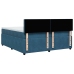 Cama box spring con colchón terciopelo azul 200x200 cm