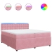 Cama box spring con colchón terciopelo rosa 200x200 cm