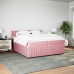 Cama box spring con colchón terciopelo rosa 200x200 cm