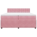 Cama box spring con colchón terciopelo rosa 200x200 cm