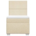 Cama box spring con colchón tela color crema 80x200 cm