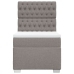 Cama box spring con colchón tela gris taupe 80x200 cm