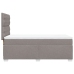 Cama box spring con colchón tela gris taupe 80x200 cm