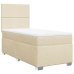 Cama box spring con colchón tela color crema 90x190 cm