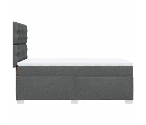 Cama box spring con colchón tela gris oscuro 90x190 cm