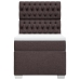 Cama box spring con colchón tela marrón oscuro 90x190 cm