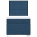 Cama box spring con colchón tela azul 90x200 cm