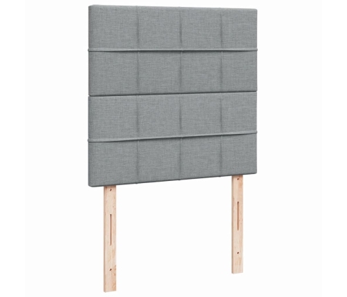 Cama box spring con colchón tela gris claro 90x200 cm